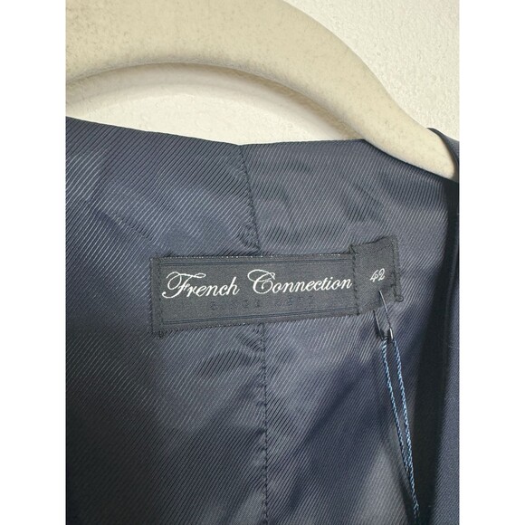 French Connection Sz 42 Vest In Marine Blue Rayon Blend V-Neck Casual ASOS New - Picture 10 of 12